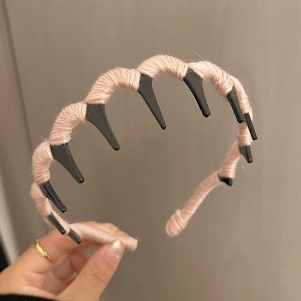 Plush Leopard Print Headband for Women, Autumn Hair Accessory for Tidying up Stray Hair, High Cranial Headband, Hair Clip, Hair Accessory, Korean Style Headband