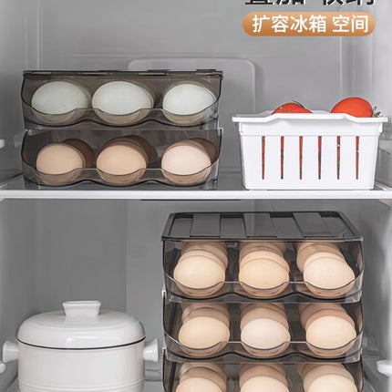 Egg Tray Box Egg Storage Box Household Rolling Egg Rolling Food Grade Japanese Space Drawer Refrigerator Saving