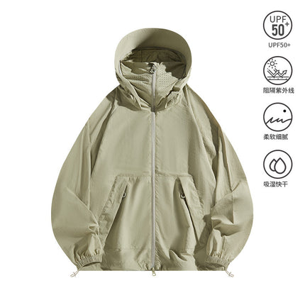 UPF50 ice silk sunscreen clothing women's new breathable sunscreen clothing men's thin coat skin clothing outdoor UV protection