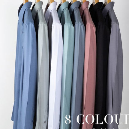 SCS196 Mulberry Silk Men's Shirt Long-sleeved Quality Men's Solid Color Clear Color Business Casual All-match Shirt Shirt