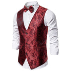 Burgundy vest with tie / M