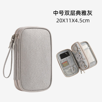Large Data Cable Bag Storage Waterproof Multifunctional Headphone Power Cable Storage Bag Portable Three-Layer Storage Bag