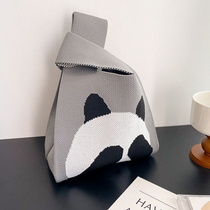 National Treasure Series Panda Knitted Bag Cute Tote Bag Panda Travel Souvenir 2023 New National Trend Bag