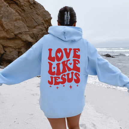 Hoodie Sweatshirt Floral Slogan Letter Pattern Printed Off-Shoulder Hooded Pullover