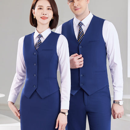 Men's and women's same professional suit vest suit hotel front desk waiter work clothes long sleeve catering ktv work clothes