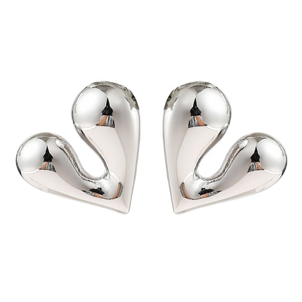 Korean and Japanese Trendy Earrings Sweet Niche Stud Earrings Personality Heart-Shaped Design Earrings Retro Simple Ear Accessories