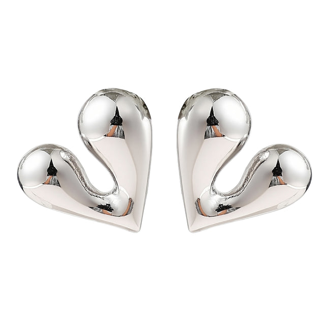 Korean and Japanese Trendy Earrings Sweet Niche Stud Earrings Personality Heart-Shaped Design Earrings Retro Simple Ear Accessories