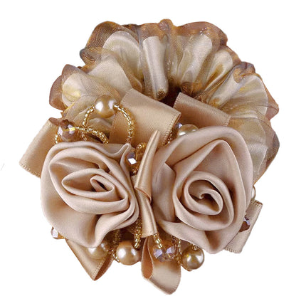 Hair Accessories Juanyuan Yarn Flower Large Intestine Hair Ring High-grade Sense Mother's Coil Hair Ball Head Flower Simple Hair Rope High Elastic Hair Rope