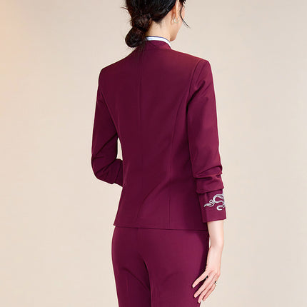Blue Ladies Professional Suit Vest suit Hotel Front Desk KTV Reception Chinese Restaurant Waiter Work Clothes