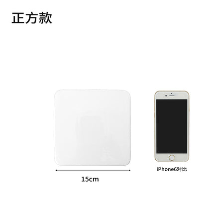 Ceramic Cake Plate Pure White Square Plate Dessert Display Dish Baking Tableware Buffet Round Swing Plate Long Square Plate