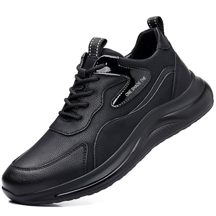 Autumn Men's Shoes, Sports Casual Shoes, Men's Thick-Soled Soft Leather Trendy Dad Shoes, Men's Lace-Up Leather Shoes, Men's One-Piece Dropshipping