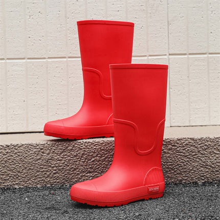 High-Top Women's Rain Boots, Spring & Fall Rain Boots, Women's High-Top Waterproof Shoes, Outdoor Work Non-Slip Waterproof Rubber Shoes, Women's Shoes