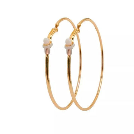 925 Silver Needle Hoop Earrings Hoop Earrings Exaggerated Stylish Elegant Ins Style Popular Earrings Ear Buckles Korean Metal