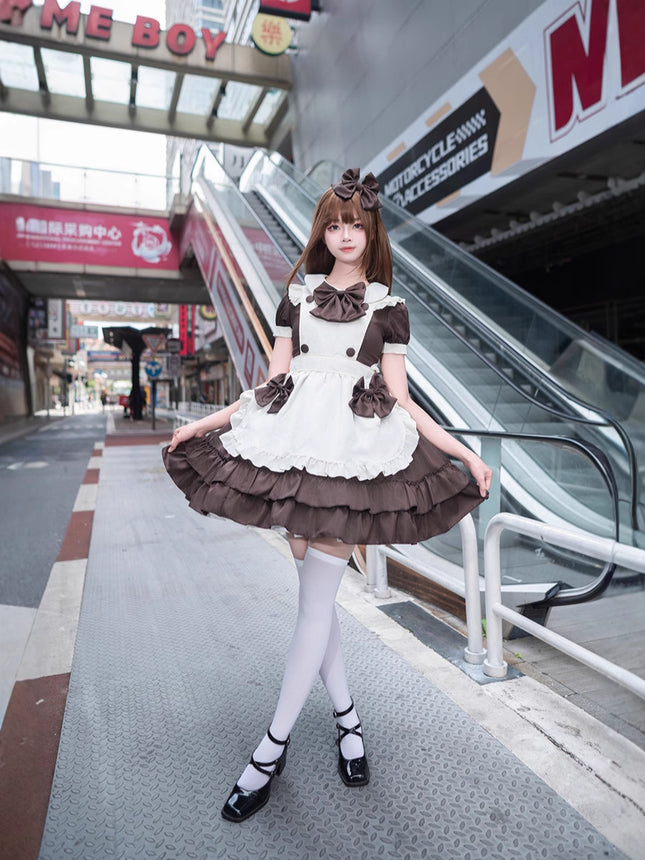 Anime Maid Lolita Soft Girl Skirt Cos Anime Cream Sweetheart Cafe Cute Maid Uniform Suit