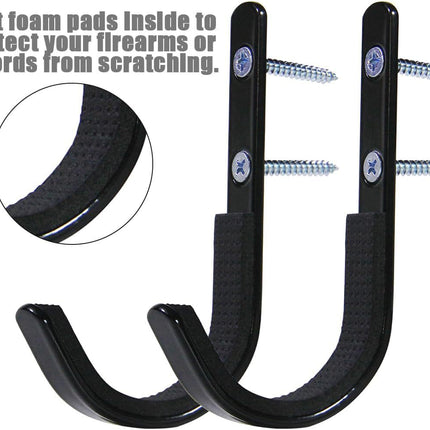 Cross-border Rifles Shotgun Hooks 2Pcs wall-mounted gun rack metal storage hook J-hook