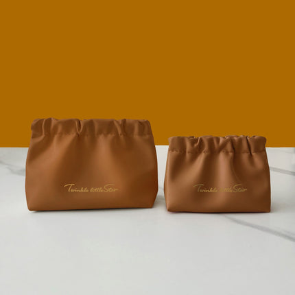 Portable storage bag lipstick cosmetic bag carry-on bag data line coin purse PU shrapnel bag automatic closing fold bag