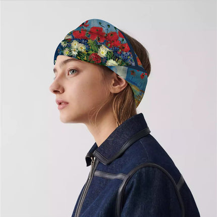 90cm Spring New Van Gogh Oil Painting Bottle Rose Women Fashion All-match Shawl Large Square Scarf Scarf Scarf