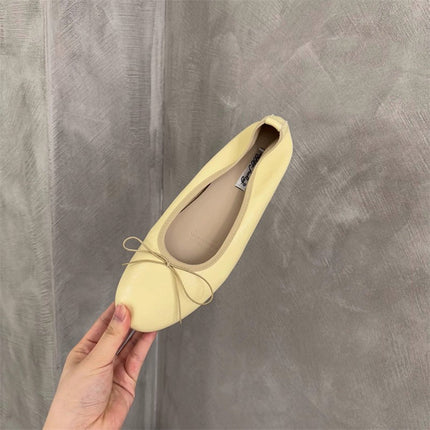 Gentle Evening Breeze Bowknot Soft-Soled Flats for Women 2025 New Style Shallow Mouth Fairy Ballet Shoes Egg Roll Maternity Shoes