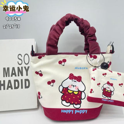 In-Stock New Small Cloth Bag Ins Cute Cartoon Women's Summer Cloth Bag Handbag Casual Tote Bag Upgrade