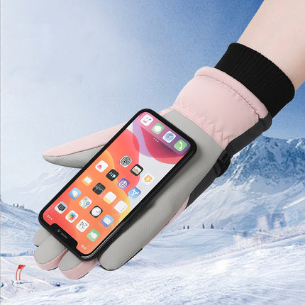 Ski Gloves for Men and Women in Winter, Outdoor Cycling, Windproof, Cold-Proof, Anti-Slip, Touch Screen Gloves, Fleece-Lined, Thickened, Warm Gloves