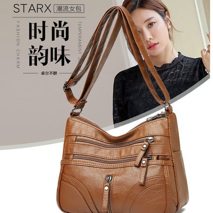 New Cross-Border Foreign Trade Bags, Versatile Women's Bags, Crossbody Bags, Fashionable Soft Leather Texture, Large-Capacity Shoulder Bags, Mother Bags