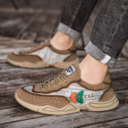 Cross-Border Large Size 7219 Men's Casual Denim Casual Sports Shoes Outdoor Trendy Shoes Hand-Stitched Men's Shoes New Style