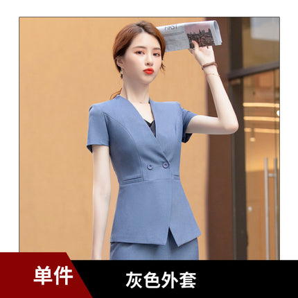 Business Suit Female Summer Temperament Goddess Fan Hotel Manager Front Desk Tooling Beauty Salon Jewelry Store Work Clothes