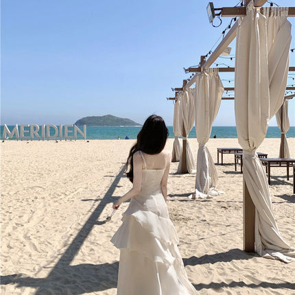 2025 Summer New High-end Sense Niche Light Luxury Sling dress Long Adult Ceremony Slim-fit Birthday Dress