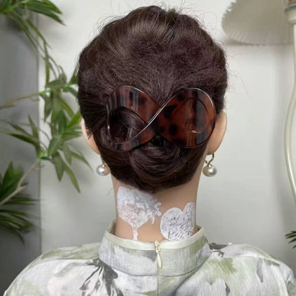 Unique Korean Figure-Eight Hairpin Duckbill Clip Matte Back-Of-Head Claw Clip Elegant Hairpin Retro Hair Accessory