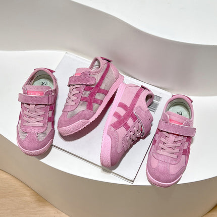 Children's Sneakers 2026 Spring New Style Boys and Girls Genuine Leather Breathable Sports Shoes Baby Shoes Casual Soft-Soled Kidsren's Shoes