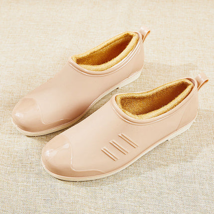Mom's Rain Boots Women's Shallow Mouth New Fashion Lightweight Rain Boots Outer Wear Non-Slip Adult Work Kitchen Car Wash Glue Shoes