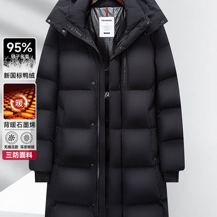 High-end New Black Gold Very Cold High-filled Down Jacket Men's Long Thickened Winter Thickened Warm Cold-proof Down Jacket