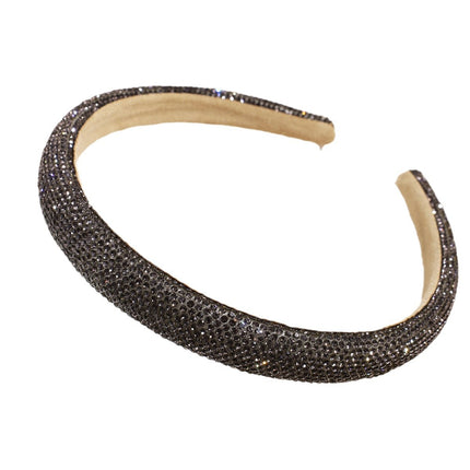 Cross-border new high head full drill super flash hair hoop net red women's sponge hair hoop water drill head hoop hair accessories wholesale