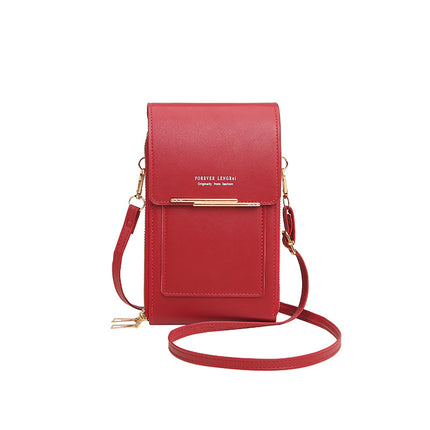 New Mobile Phone Bag Women's Korean-style Fashionable Multifunctional Crossbody Shoulder Bag Zipper Solid Color Simple Mini All-match Wallet