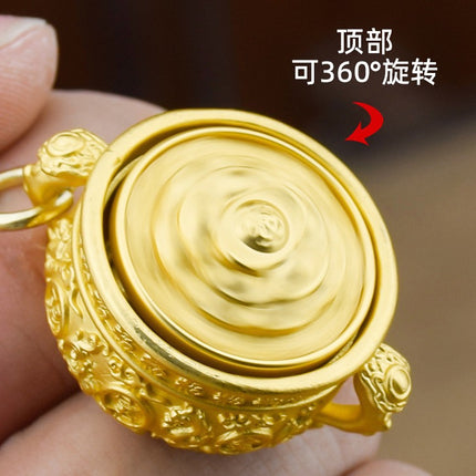 Cornucopia Hand Handle Cornucopia Lucking Treasure 12 Zodiac Keychain Pendant Rotatable TikTok Hot Sale