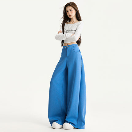 Casual Loose Wide-Leg Pants for Women Early Autumn New Versatile Fashion Pleated Design High-Waisted Loose Scimitar Pants