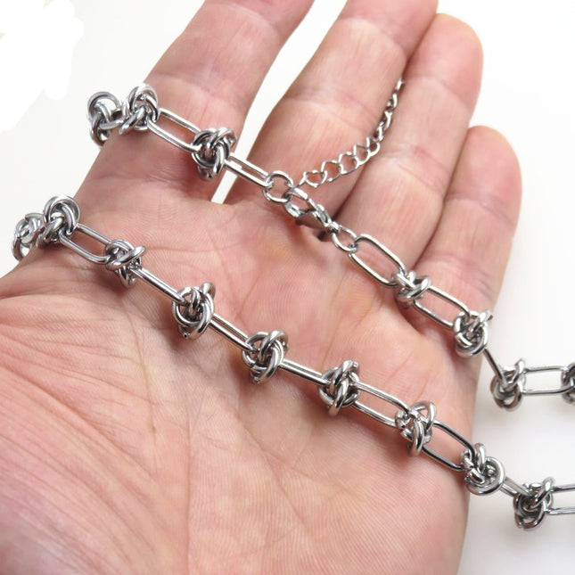 Stainless steel special-shaped chain handmade thorns knot chain men's personality hip-hop trendy jewelry chain for foreign trade