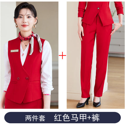 Hotel Front Desk Vest Professional suit Female Temperament Business Western Restaurant Waiter Tooling Head Waiter Manager Work Clothes