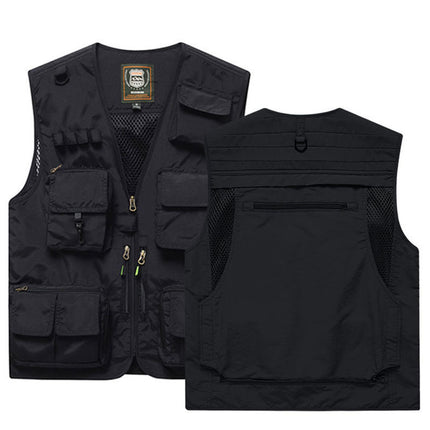 Summer New plus size Multi-pocket Custom Printing LOGO Vest Men's and Women's Vest Outdoor Photography Mountaineering Vest