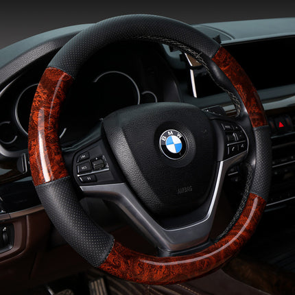 Cross-border foreign trade generation leather steering wheel cover perforated breathable handle cover four seasons universal round/D-shaped cover tpe