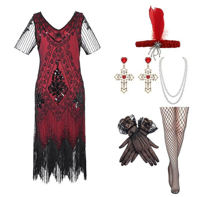 Amazon's New Product 1920S Gatsby Suit Tassel Dress Party Annual Meeting Banquet Party Long Skirt Export