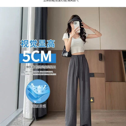 Breathable Anti-Mosquito Pants Yamamoto Pants Women's Thin High-Waist Casual Spring and Autumn Lazy Style Wide-Leg Pants Straight Pants