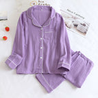 Lapel- crepe-solid color-purple / M