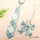 JK053 sky blue yellow check [tie collar flower]]