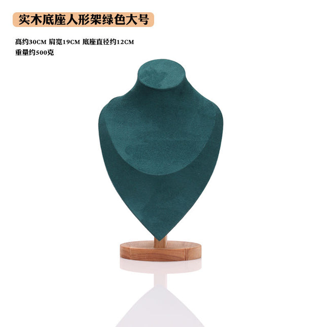 Factory Solid Wood Necklace Display Stand Bracelet Pendant Jewelry Display Rack Figure Model Neck Counter Display Props