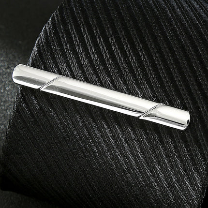Tie Clip Men's Tie Clip Business Classic Simple Slash Silver Gold Black Navy Blue High Quality Pure Copper