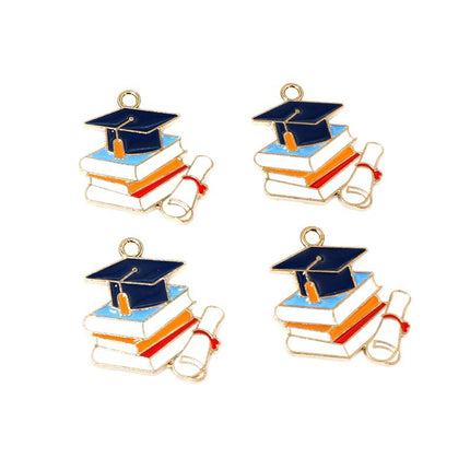 Cross-Border Fashion New Doctor's Hat Graduation Season Keychain Hanging Set Decoration Creative Alloy Oil Dripping Graduation Gift