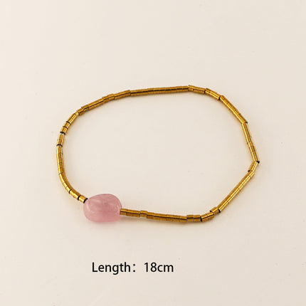 Ins Hand-Woven Natural Freshwater Pearl Bracelet Baroque Pearl Beaded Ring Set Color-Preserving Jewelry for Women