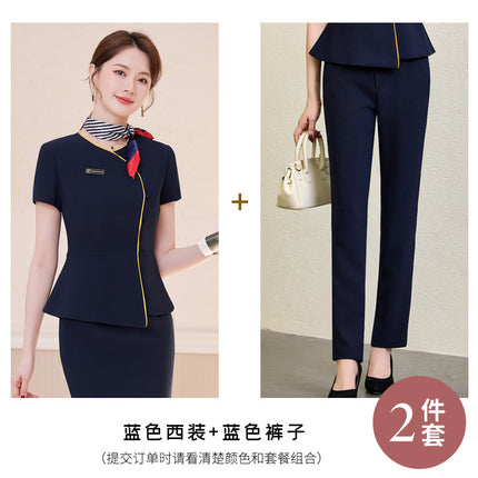 Hotel front desk work clothes fashion suit professional women's clothing jewelry store sales uniform two-piece beauty salon tooling