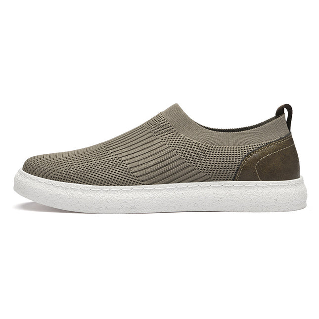 Summer New Vintage Board Shoes Fly-woven Cowhide Mesh Shoes Fashion Comfortable Invisible Height-increasing Mesh Board Shoes Trend